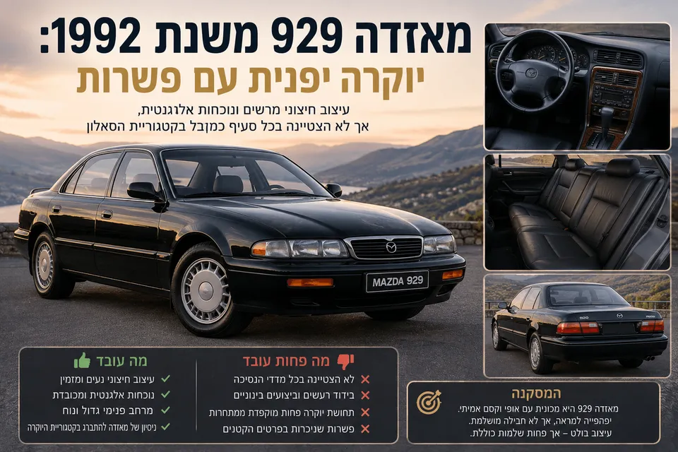 מאזדה 929 משנת 1992: יוקרה יפנית עם פשרות