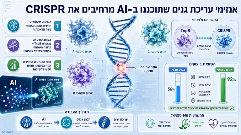 אנזימי עריכת גנים שתוכננו ב-AI מרחיבים את CRISPR