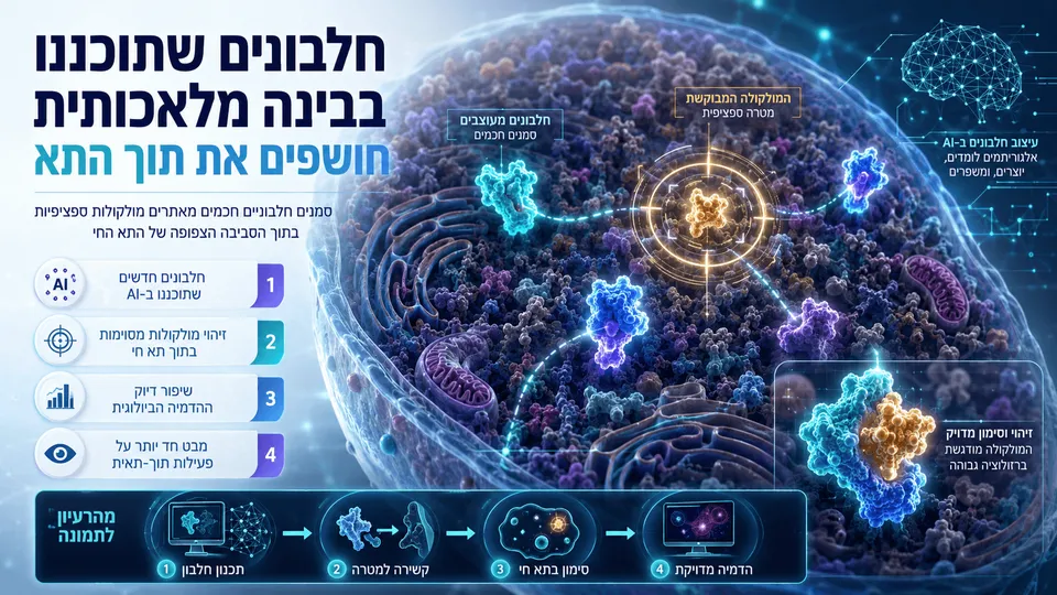 חלבונים שתוכננו בבינה מלאכותית מסמנים מולקולות בתוך תא חי ומאפשרים הדמיה ביולוגית מדויקת יותר.