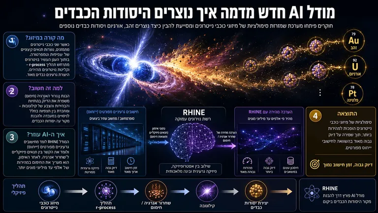 תמונה עבור הכתבה: מודל AI חדש מדמה איך נוצרים היסודות הכבדים