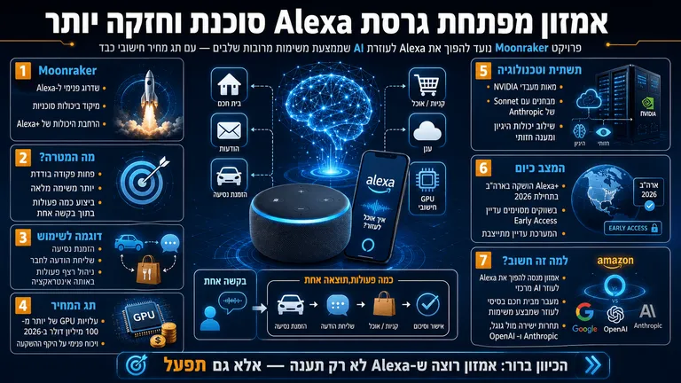 תמונה עבור הכתבה: אמזון מפתחת גרסת Alexa סוכנת וחזקה יותר