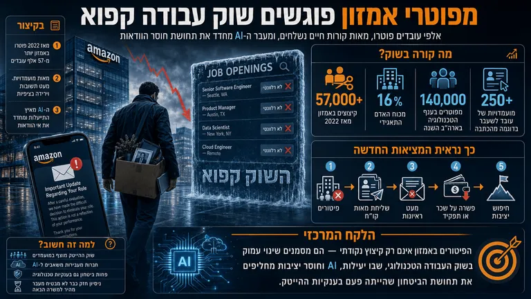 תמונה עבור הכתבה: מפוטרי אמזון פוגשים שוק עבודה קפוא