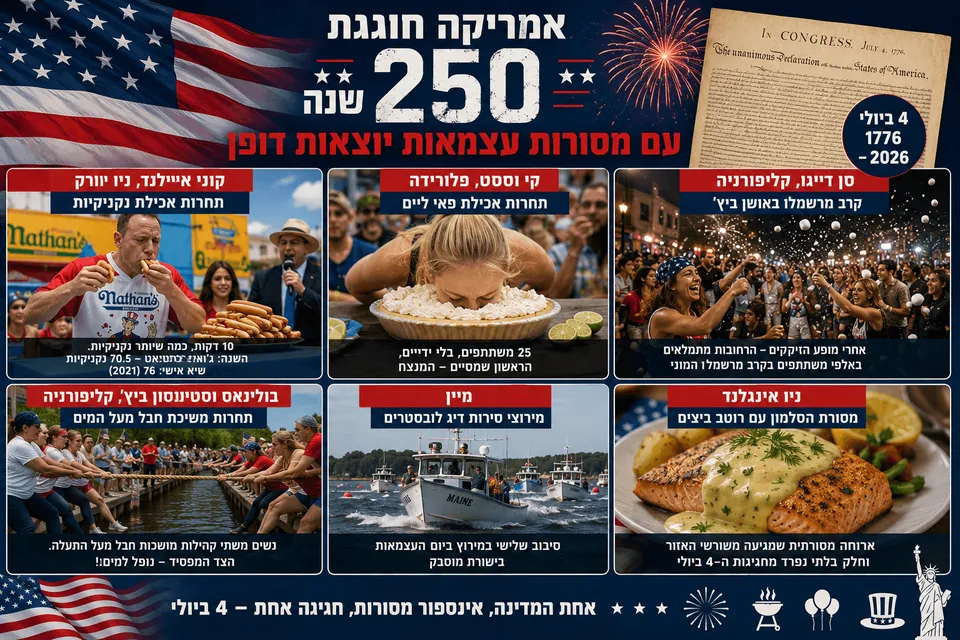 אמריקה חוגגת 250 שנה עם מסורות עצמאות יוצאות דופן