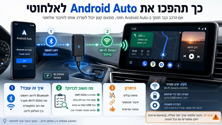 כך תהפכו את Android Auto לאלחוטי