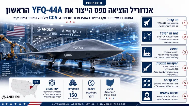 אנדוריל הוציאה מפס הייצור את YFQ-44A הראשון