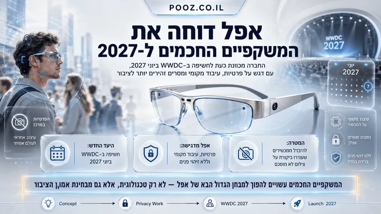 אפל דוחה את המשקפיים החכמים ל-2027