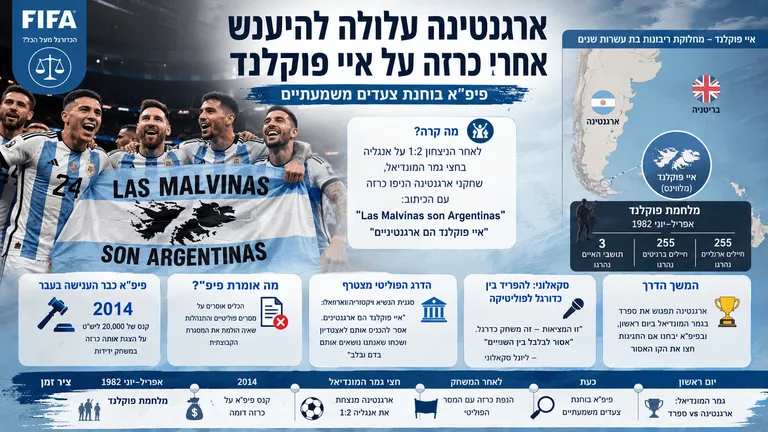 ארגנטינה עלולה להיענש אחרי כרזה על איי פוקלנד