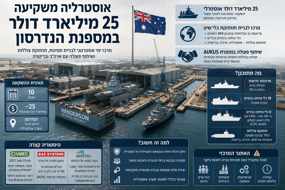 אוסטרליה משקיעה 25 מיליארד דולר במספנת הנדרסון
