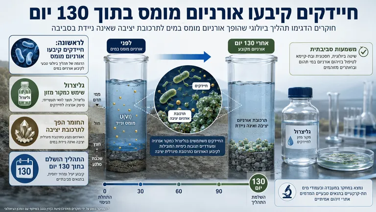 תמונה עבור הכתבה: חיידקים הצליחו לקבע אורניום מומס בתוך 130 יום