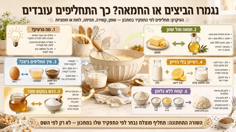 נגמרו הביצים או החמאה? כך התחליפים עובדים