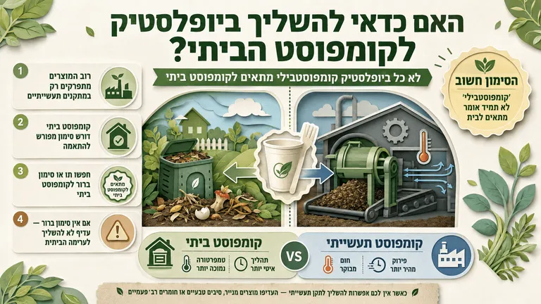 האם כדאי להשליך ביופלסטיק לקומפוסט הביתי?