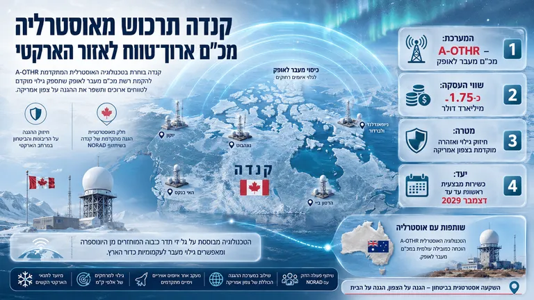 תמונה עבור הכתבה: קנדה תרכוש מאוסטרליה מכ"ם ארוך־טווח לאזור הארקטי