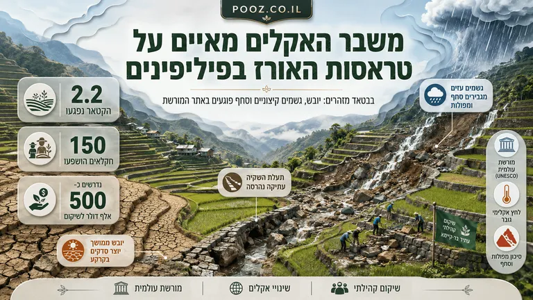משבר האקלים מאיים על טראסות האורז בפיליפינים