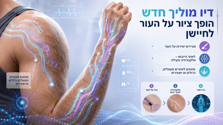 תמונה עבור הכתבה: דיו מוליך חדש הופך ציור על העור לחיישן