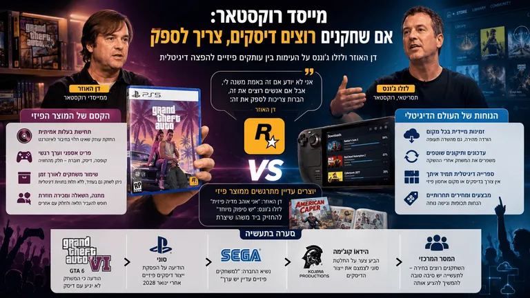 מייסד רוקסטאר: אם שחקנים רוצים דיסקים, צריך לספק