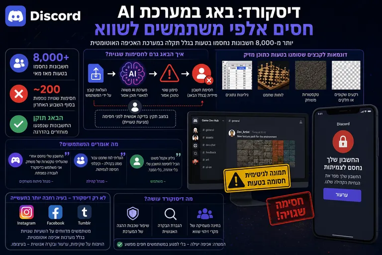 תמונה עבור הכתבה: דיסקורד: באג במערכת AI חסם אלפי משתמשים לשווא