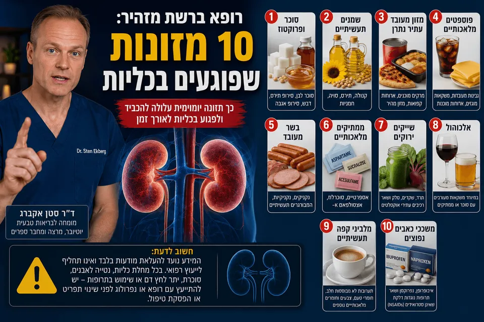רופא ברשת מזהיר מ-10 מזונות שפוגעים בכליות