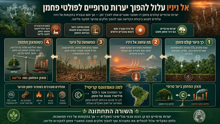 תמונה עבור הכתבה: אל ניניו עלול להפוך יערות טרופיים לפולטי פחמן