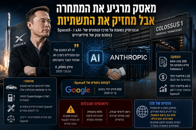 תמונה עבור הכתבה: מאסק משבח את Anthropic ומבטיח לא לנתק אותה