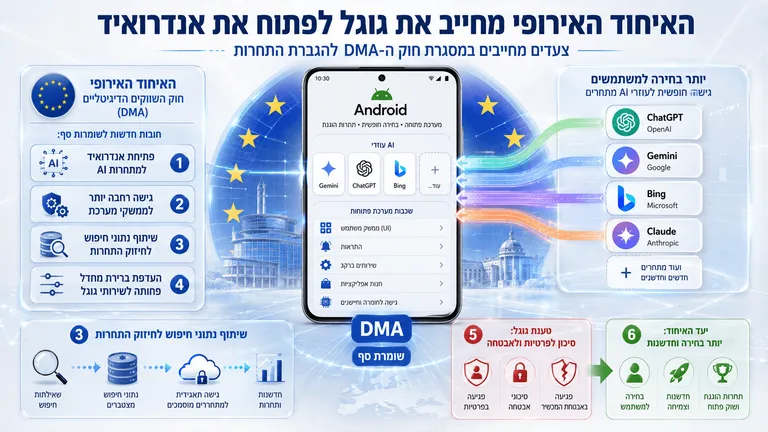 תמונה עבור הכתבה: האיחוד האירופי מחייב את גוגל לפתוח את אנדרואיד