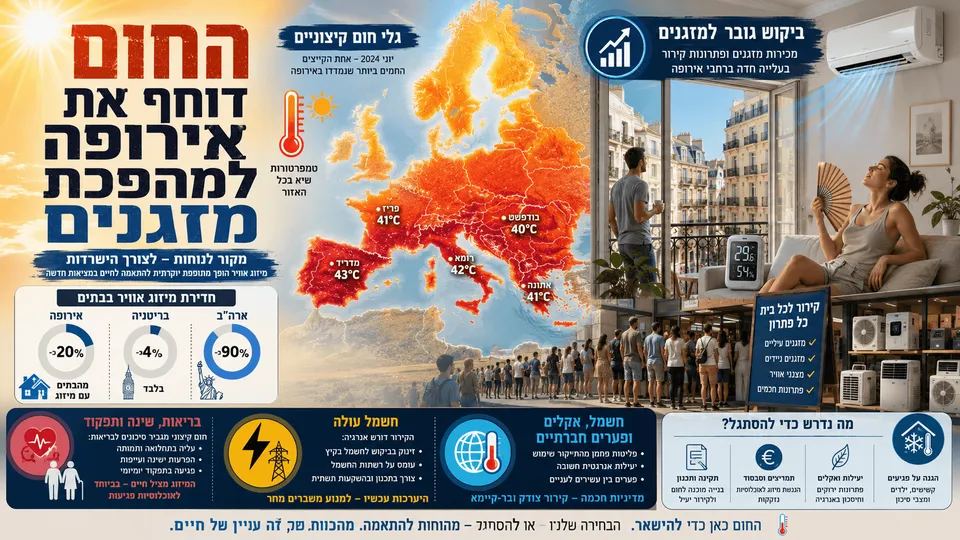 החום דוחף את אירופה למהפכת מזגנים
