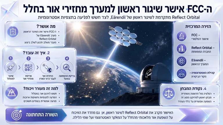 ה-FCC אישר שיגור ראשון למערך מחזירי אור בחלל