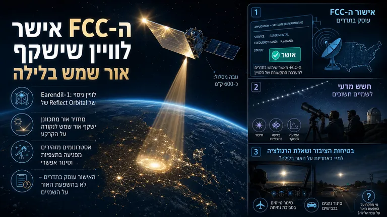 תמונה עבור הכתבה: ה-FCC אישר לוויין שישקף אור שמש בלילה