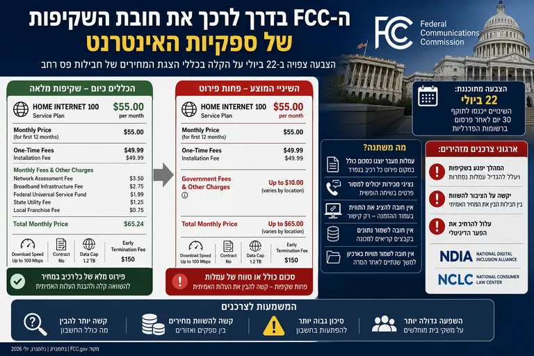 תמונה עבור הכתבה: ה-FCC בדרך לרכך את חובת השקיפות של ספקיות האינטרנט