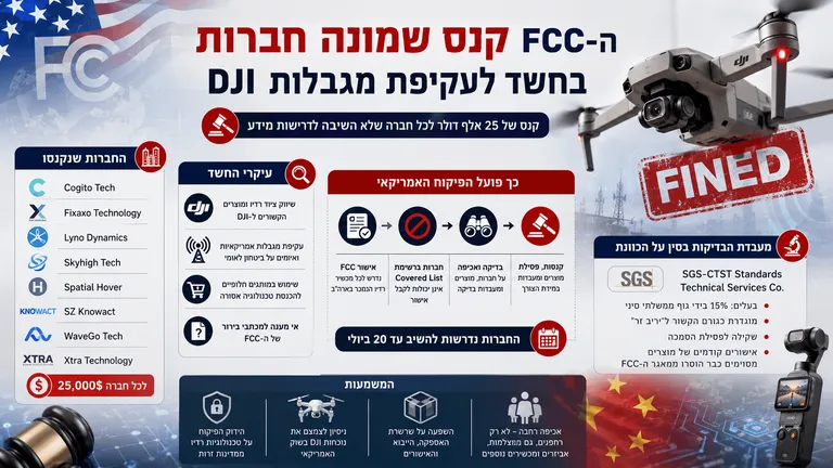 תמונה עבור הכתבה: ה-FCC קנס שמונה חברות בחשד לעקיפת מגבלות DJI