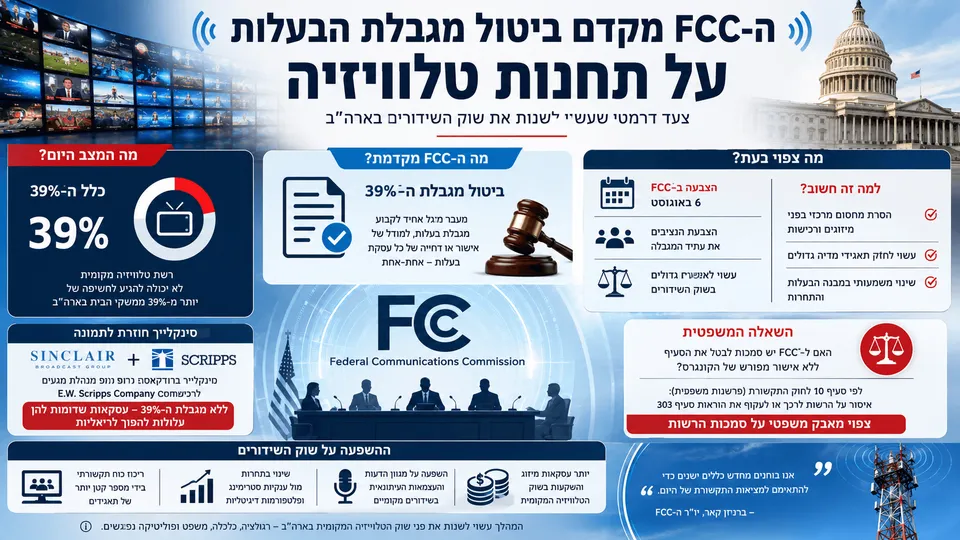 ה-FCC מקדם ביטול מגבלת הבעלות על תחנות טלוויזיה