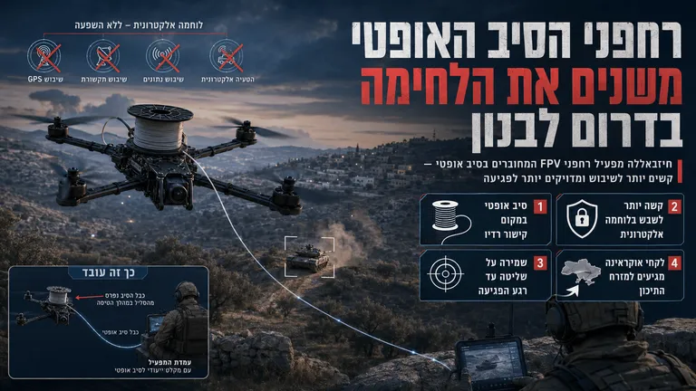תמונה עבור הכתבה: רחפני הסיב האופטי משנים את הלחימה בדרום לבנון