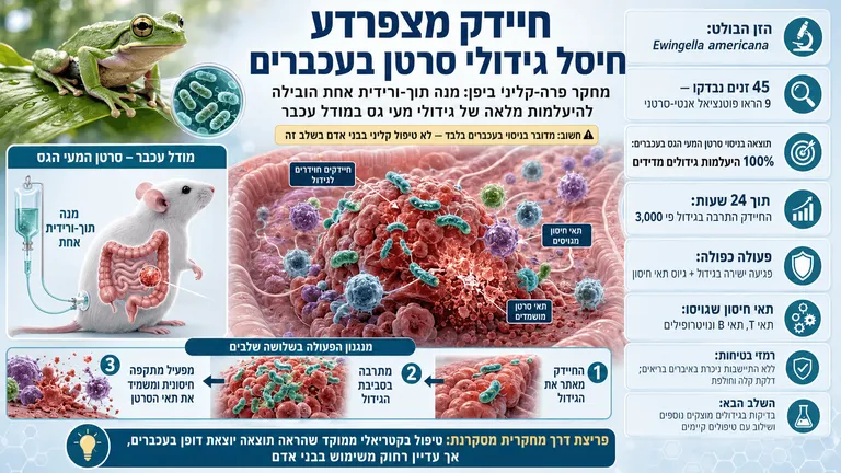תמונה עבור הכתבה: חיידק מצפרדע חיסל גידולי סרטן בעכברים