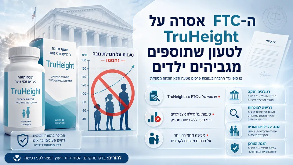 ה-FTC אסרה על TruHeight לטעון שתוספים מגביהים ילדים