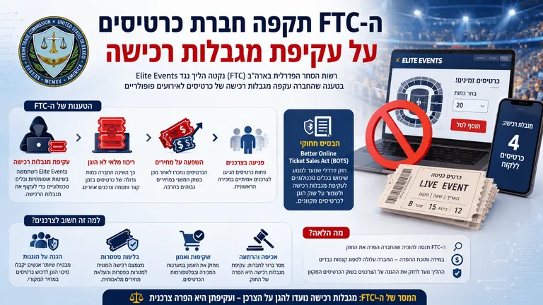 ה-FTC תקפה חברת כרטיסים על עקיפת מגבלות רכישה