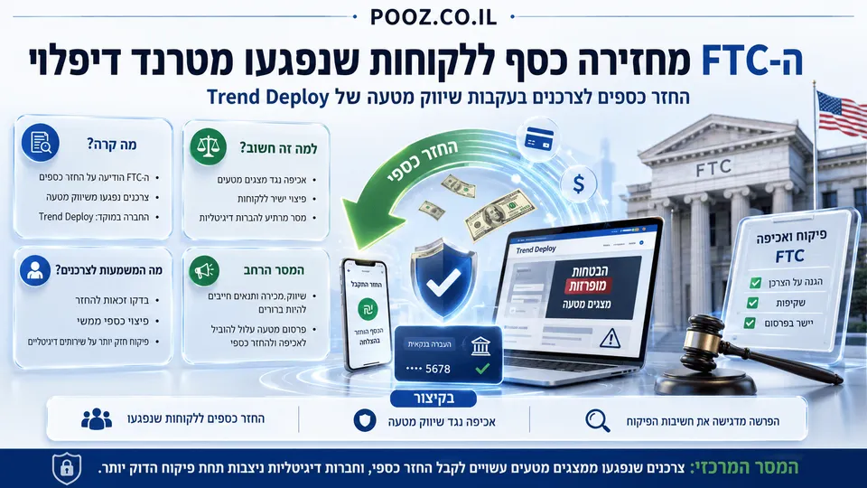 ה-FTC מחזירה כסף ללקוחות שנפגעו מטרנד דיפלוי