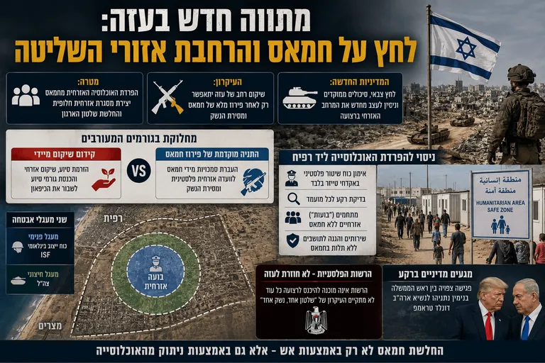 תמונה עבור הכתבה: מתווה חדש בעזה: לחץ על חמאס והרחבת אזורי השליטה