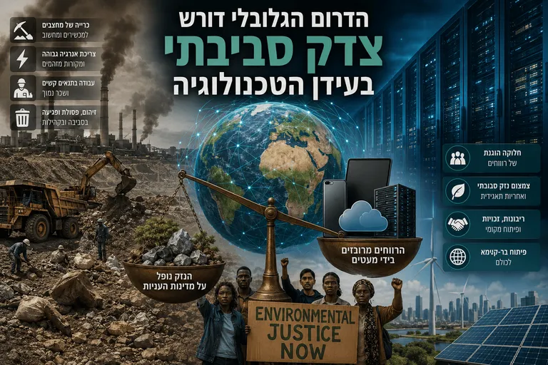תמונה עבור הכתבה: הדרום הגלובלי דורש צדק סביבתי בעידן הטכנולוגיה