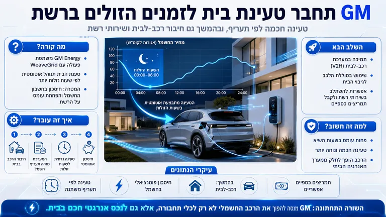 תמונה עבור הכתבה: GM תחבר טעינת בית לזמנים הזולים ברשת