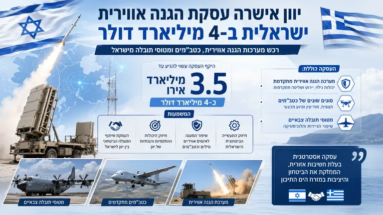 יוון אישרה עסקת הגנה אווירית ישראלית ב-4 מיליארד דולר