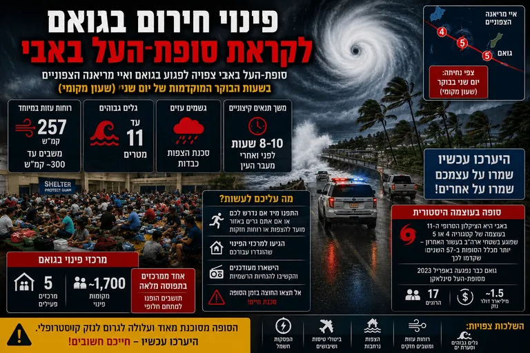תמונה עבור הכתבה: פינוי חירום בגואם לקראת סופת־העל באבי