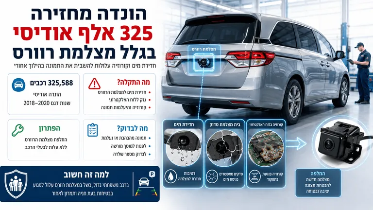 תמונה עבור הכתבה: הונדה מחזירה 325 אלף אודיסי בגלל מצלמת רוורס