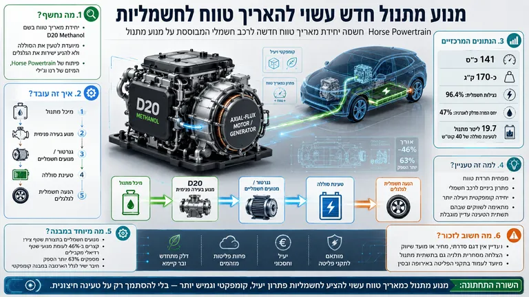 תמונה עבור הכתבה: מנוע מתנול חדש עשוי להאריך טווח לחשמליות