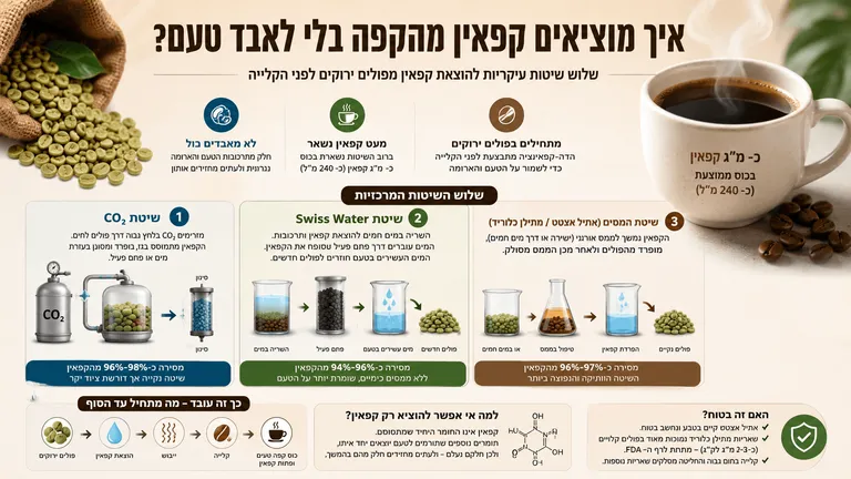 איך מוציאים קפאין מהקפה בלי לאבד טעם