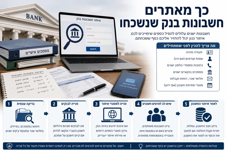 תמונה עבור הכתבה: כך מאתרים חשבונות בנק שנשכחו