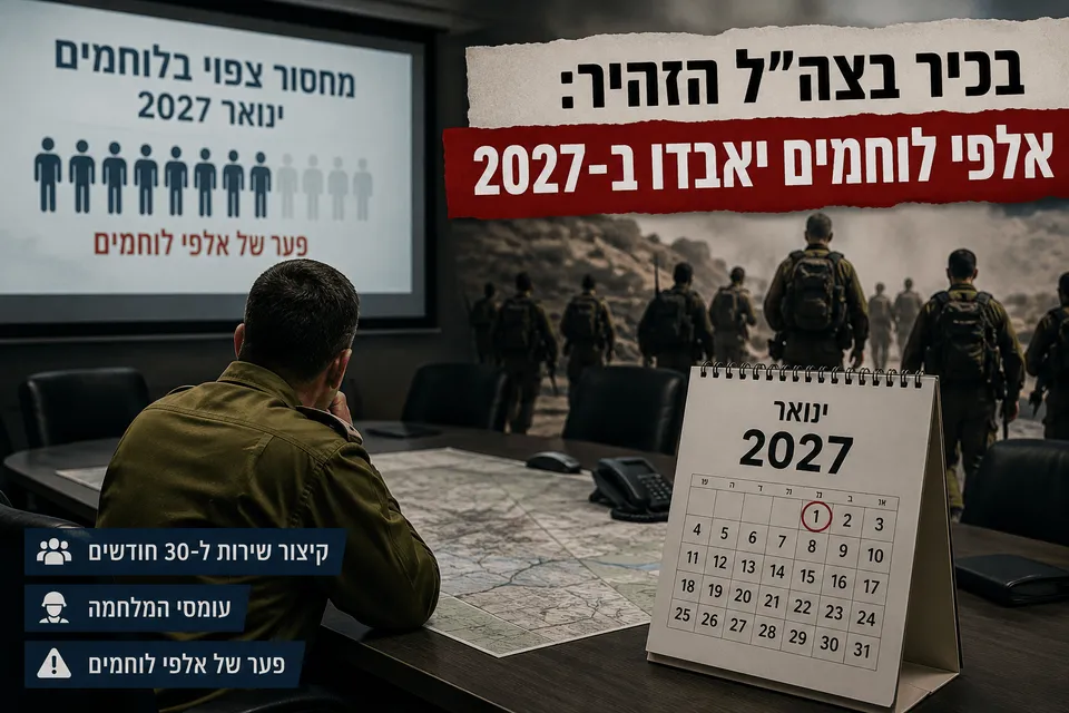 בכיר בצה"ל הזהיר: אלפי לוחמים יאבדו ב-2027