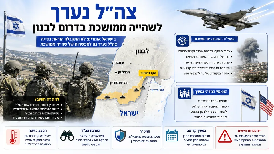 צה"ל נערך לשהייה ממושכת בדרום לבנון