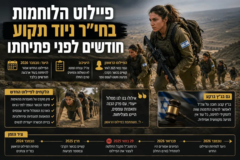 תמונה עבור הכתבה: פיילוט הלוחמות בחי״ר ניוד תקוע חודשים לפני פתיחתו