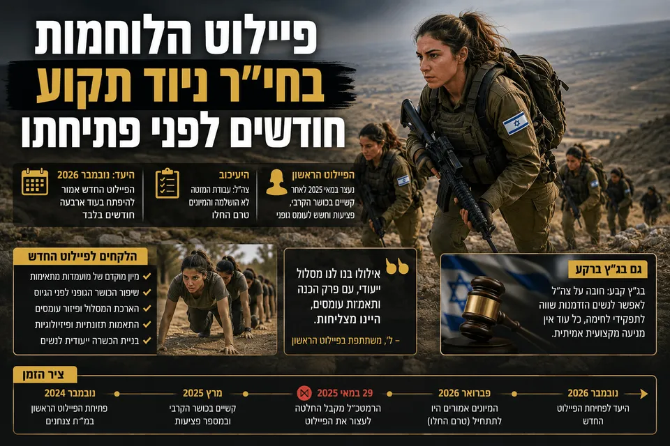 פיילוט הלוחמות בחי״ר ניוד תקוע חודשים לפני פתיחתו