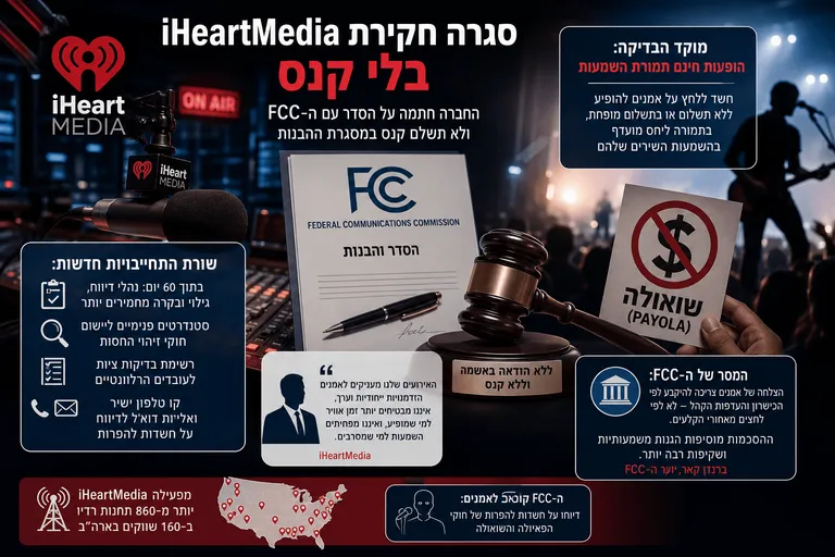 iHeartMedia סגרה חקירת פאיולה בלי קנס