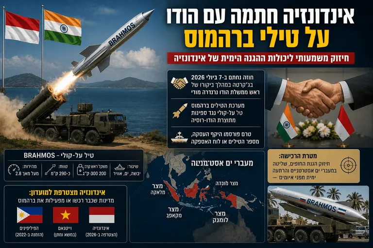 תמונה עבור הכתבה: אינדונזיה חתמה עם הודו על טילי ברהמוס